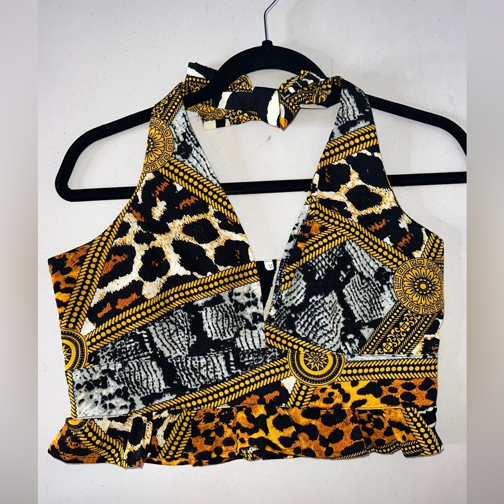 🐆 Mixed Animal Print Crop Top